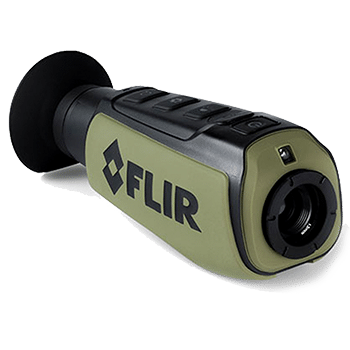 Front side angle view of a Teledyne FLIR Scout II thermal monocular.