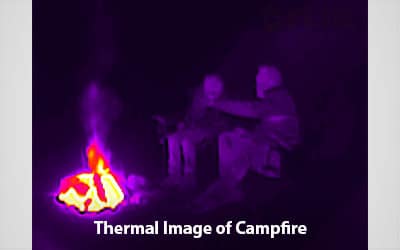 FLIR Scout TK thermal view of people by a campfire