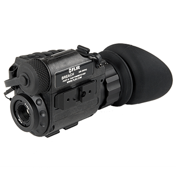 Front angle view of a Teledyne FLIR Breach PTQ136 thermal monocular.