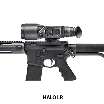Side view of a N-Vision HALO LR thermal weapon sight shown attached to a AR-15 style rifle.