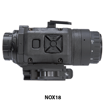 Side view of a N-Vision NOX18 thermal weapon sight.