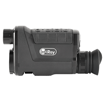 Side view of a InfiRay Outdoor Cabin thermal monocular.