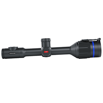 Side view of a Pulsar Thermion 2 thermal riflescope.