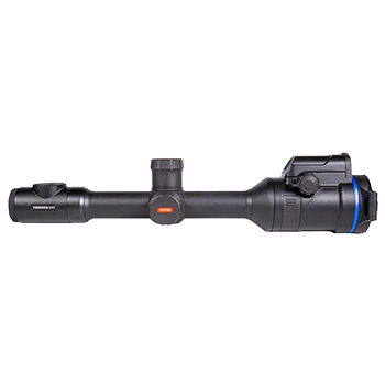 Side view of a Pulsar Thermion Duo thermal riflescope.