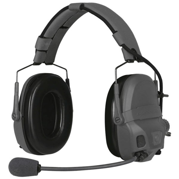 Ops-Core AMP headset shown in urban grey.
