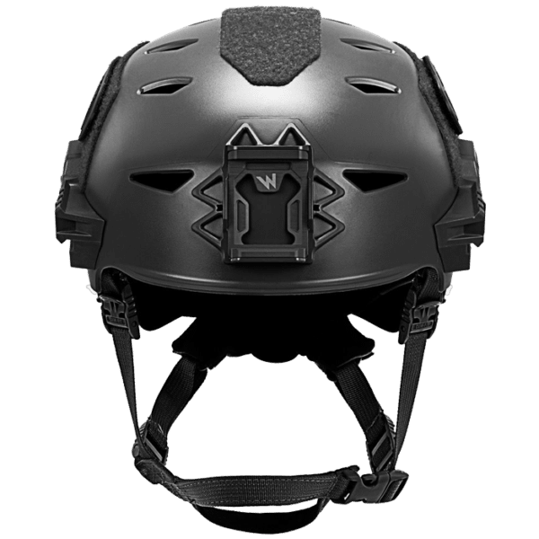 Front view of a black Team Wendy EXFIL LTP Bump Helmet.