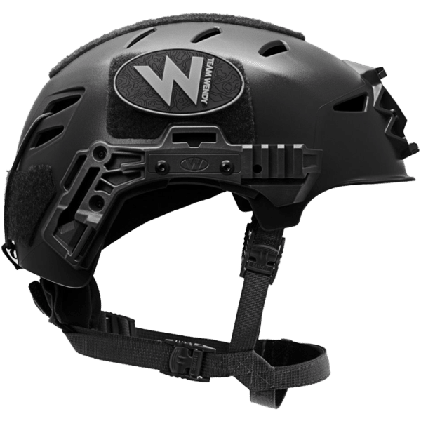 Side view of a black Team Wendy EXFIL LTP Bump Helmet.